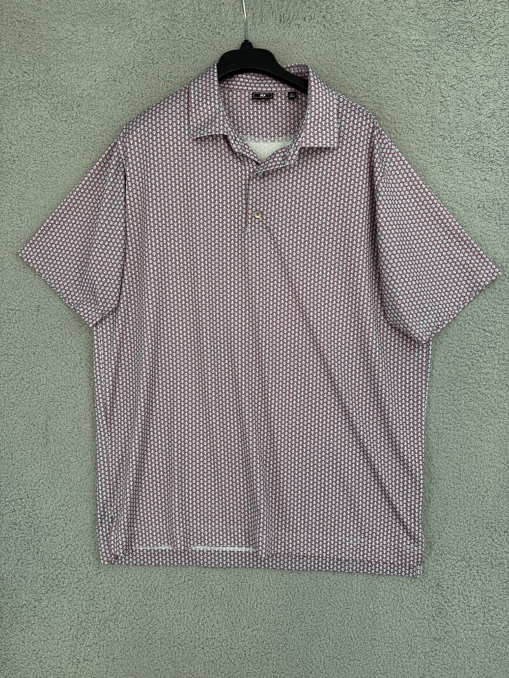 FootJoy Performance Men's XL short sleeve golf shirt Seashell AOP polo stretch